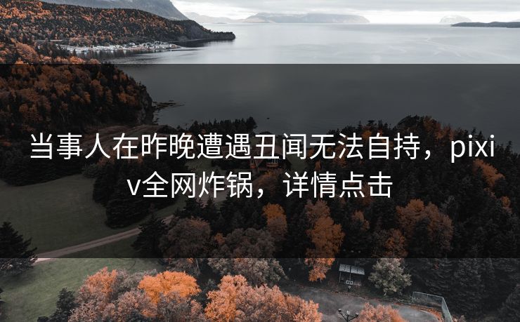 当事人在昨晚遭遇丑闻无法自持，pixiv全网炸锅，详情点击