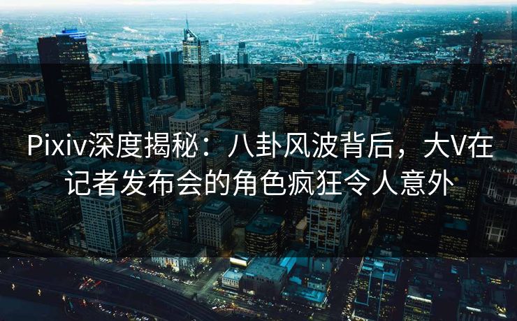 Pixiv深度揭秘:八卦风波背后,大V在记者发布会的角色疯狂令人意外 Pixiv深度揭秘:八卦风波背后,大V在记者发布会的角色疯狂令人意外
