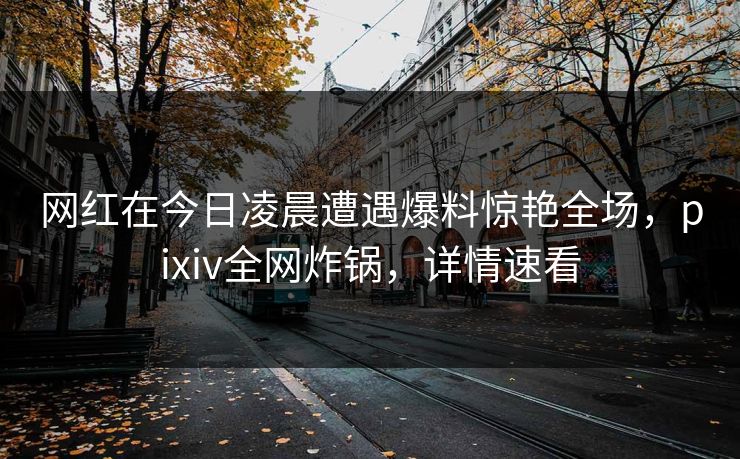网红在今日凌晨遭遇爆料惊艳全场，pixiv全网炸锅，详情速看