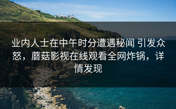 业内人士在中午时分遭遇秘闻 引发众怒，蘑菇影视在线观看全网炸锅，详情发现